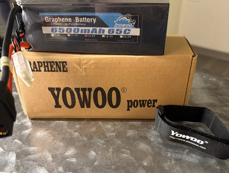 YOWOO Graphene 4S LiPo Battery 14.8V, XT90 Plug NIB w/ Strap, Arrma, Kraton 8S