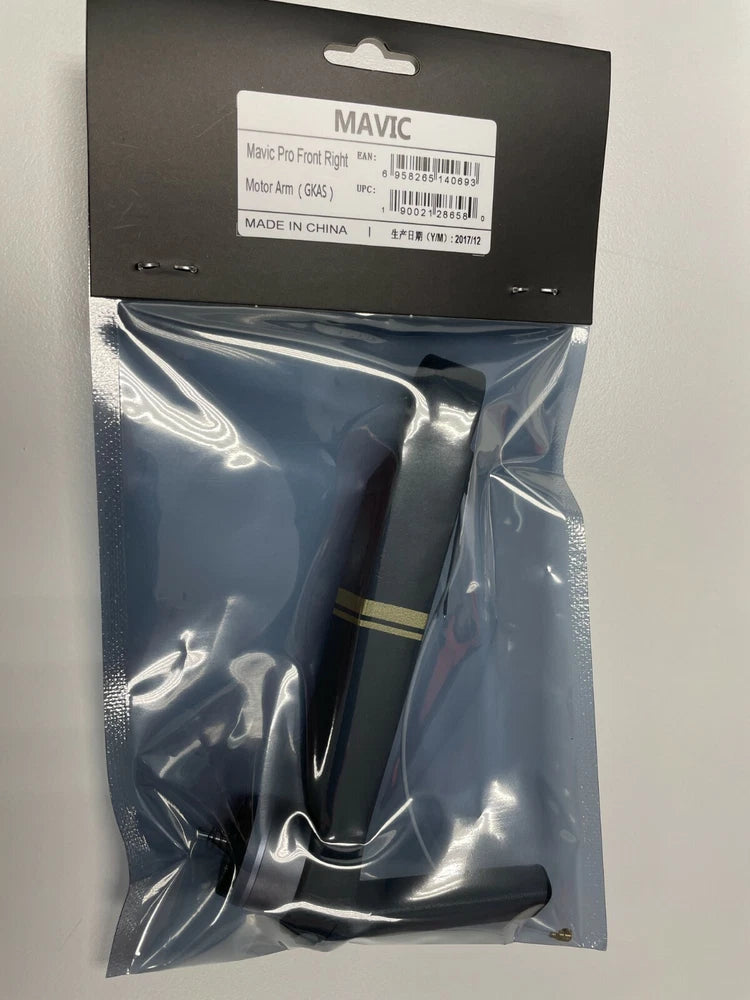 DJI Mavic Pro front right motor arm replacement part in sealed plastic bag