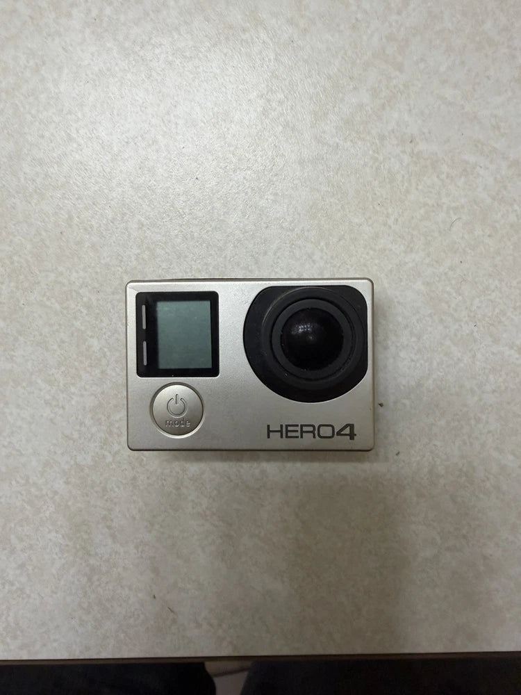 GoPro HERO4 silver action camera with front touchscreen and large lens