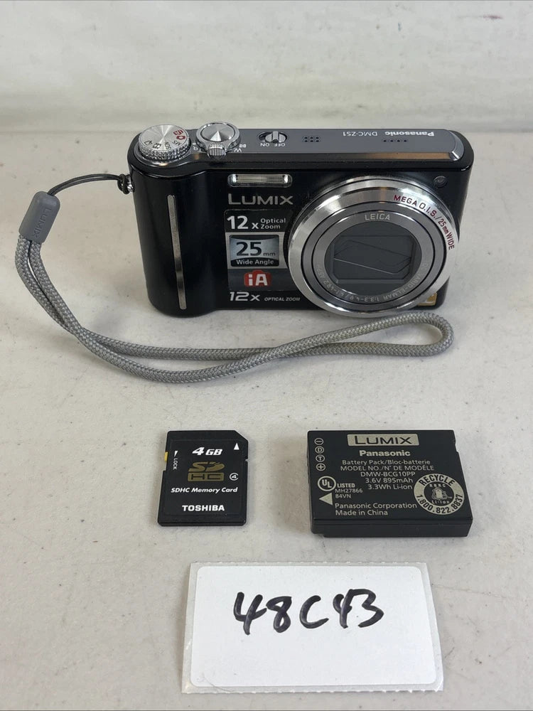 WORKS Panasonic Lumix DMC-ZS1 10.1MP Digital Camera w/Battery SD Card 48C43