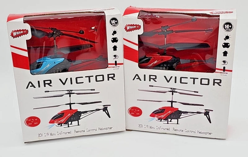 Wham-o  Air Victor Mini Infrared Remote Control Helicopter 2CH SET OF 2 NIB-NOS