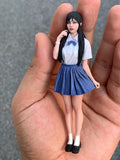 1/18 Miniatures Black Long Hair Asian Beauty Girl Scene Props Figures For Cars