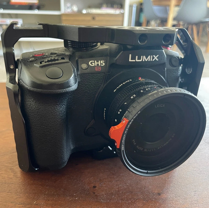 Panasonic LUMIX GH5s 10.2MP Mirrorless Camera with cage and 15mm 1.7 lens