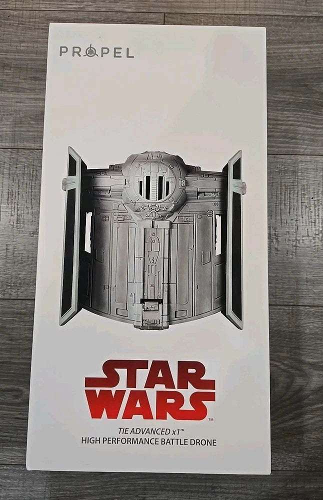 Propel Star Wars TIE Advanced x1 battle drone retail box with Star Wars logo