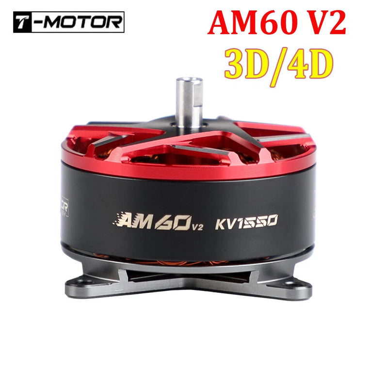 Red and black brushless drone motor with prop shaft and circular cooling fins