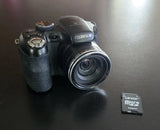 Fujifilm Finepix S1600 Digital Camera Black 12 MP with SD Card Flash Works Used