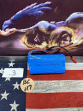 RC Li-ion battery pack, blue 7.4V 1300mAh with red and black connector wires