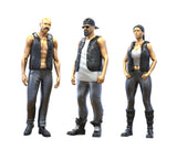 1/87 1/64 1/43 HO S SCALE Street Scene Diorama  Gang Biker Member Mini Figure