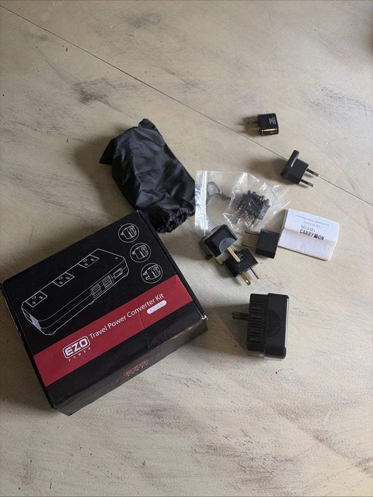 EZO Travel power converter kit. converts input from 90-265V to 110-120v , Extras