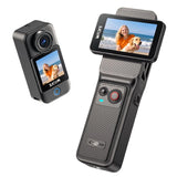 SJCAM dual-screen handheld action camera, black body with front and rear display