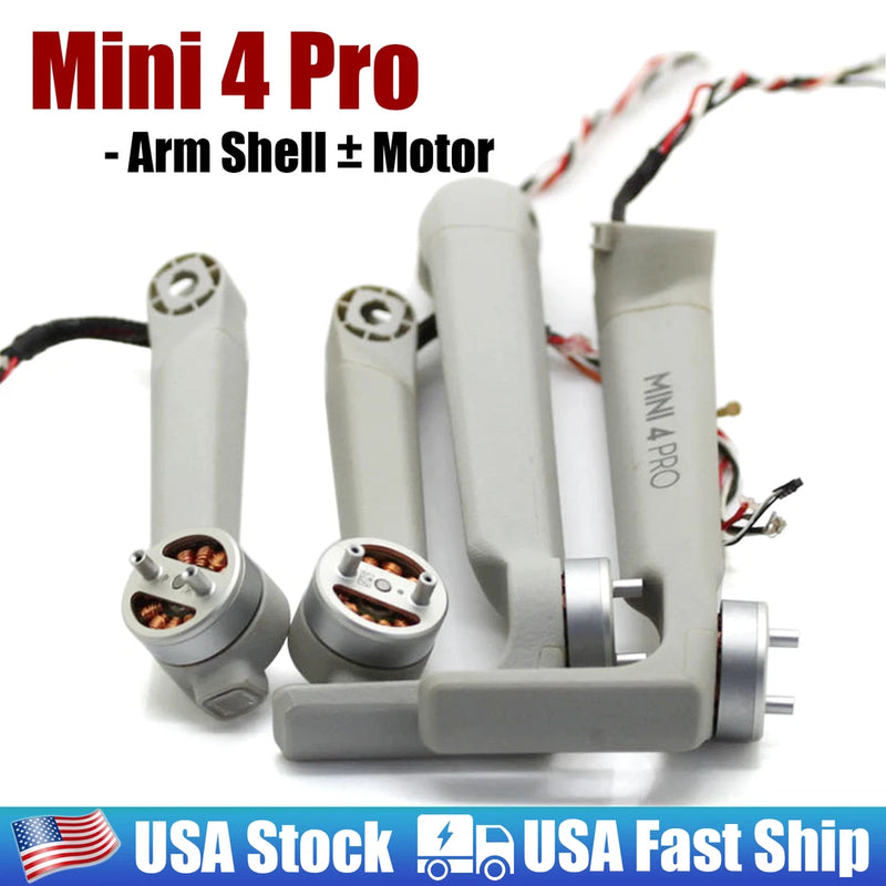 OEM drone replacement arm shell with motor set for DJI Mini 4 Pro, gray/white