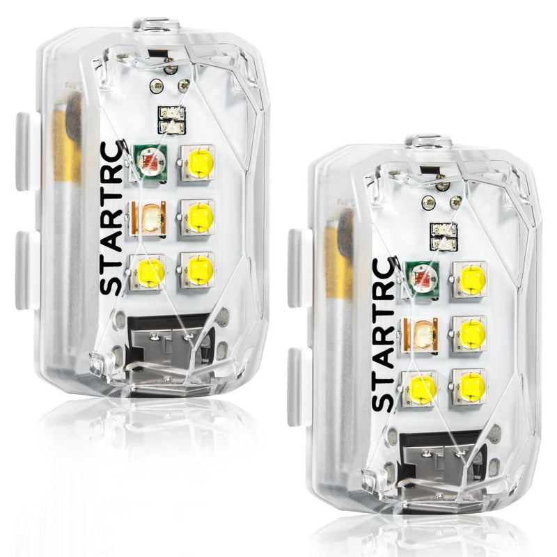 STARTRC white drone LED accessory with clear housing and yellow circuit LEDs