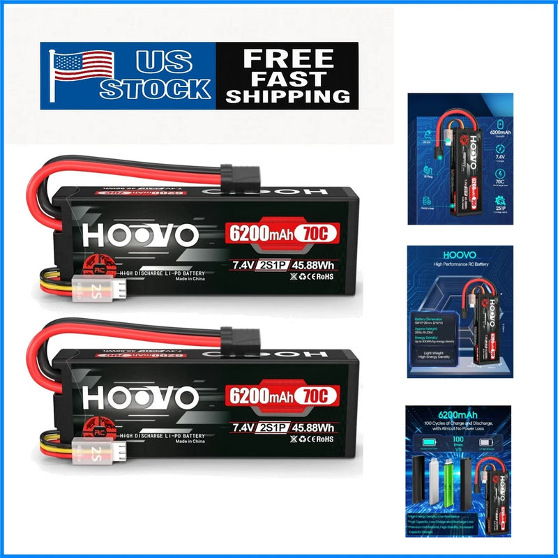 Lightweight 7.4V 70C Lipo Battery - Perfect for RC Cars, Drones, and Helicopters