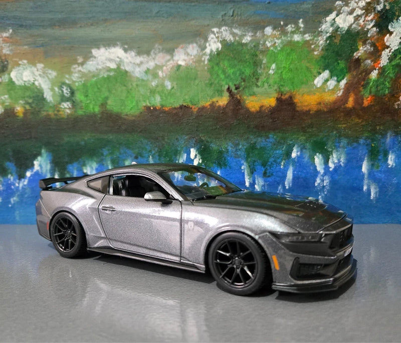 Personalised Name Ford Mustang DarkHorse 1:24 Grey Diecast Model toy Car Gift