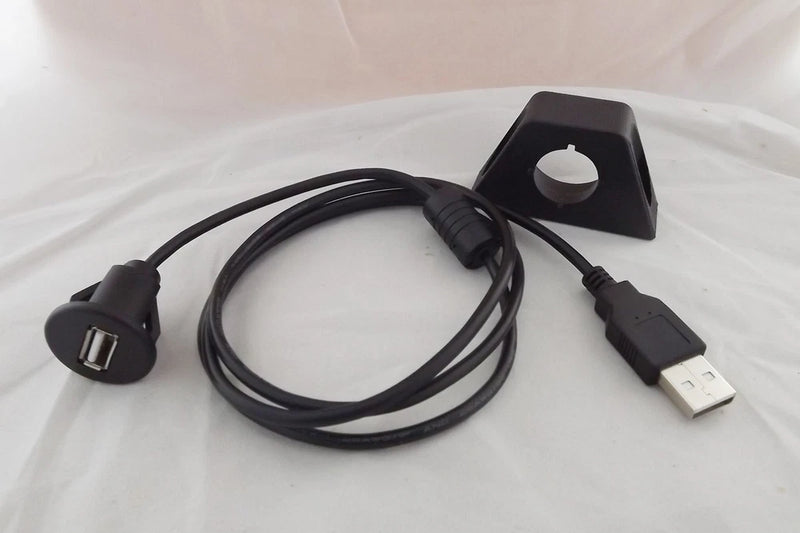 Car Dashboard Flush Mount USB Input Extension 2.0 Lead Adapter Cable Black 3ft