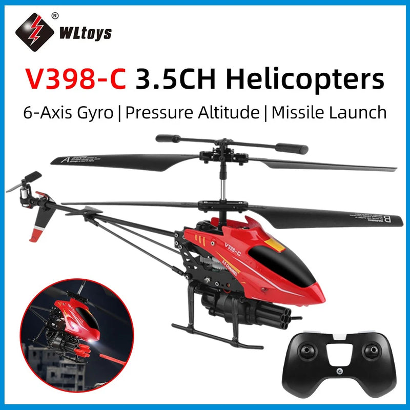 Wltoys RC Helicopter V398-C Launch Plane 2.4G 6Axis Gyro Remote Control Aircraft