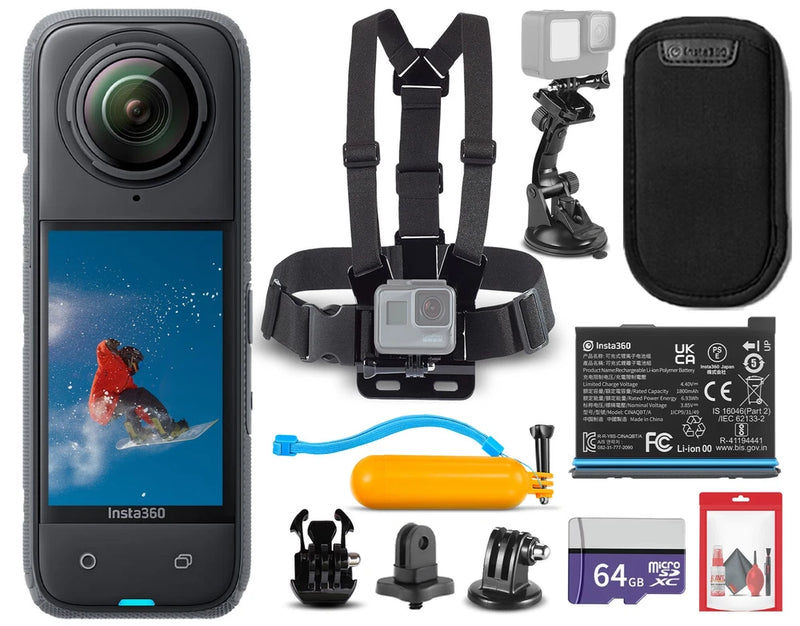 Insta360 X4 Waterproof 360 Action Camera + 50-in-1 Accessory Kit + 64GB Card