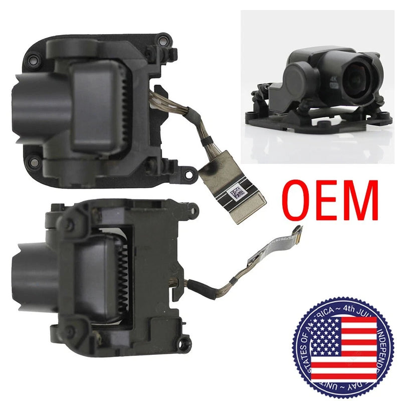 Black gimbal camera motor bracket shock board with attached ribbon signal cable