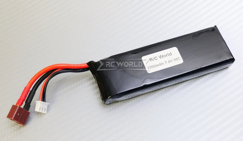 WPL 1/12 BATTERY 7.4V 2200MAH 25C LIPO Medium  Pack W/ DEANS  - Light Weight - Battery