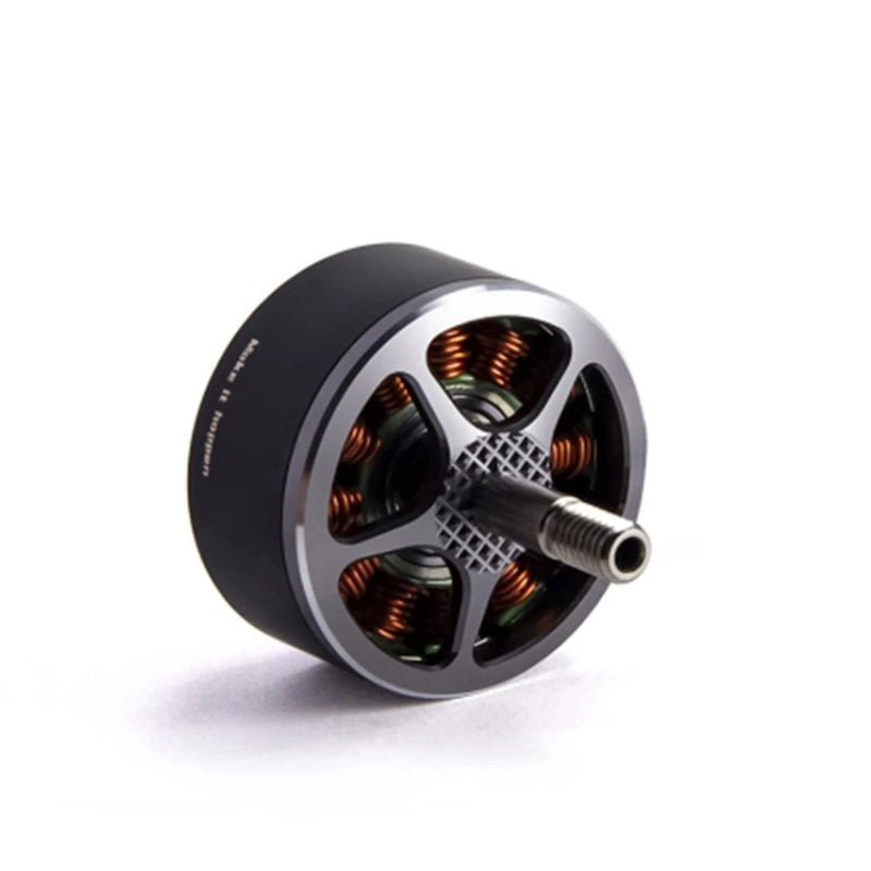 RC brushless motor, black and silver with copper windings and metal shaft