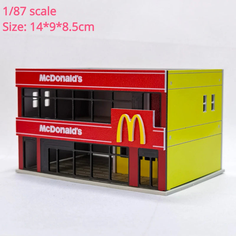 Diorama HO N Scale Fast Food Restaurant Building Model City Railway Scene Model