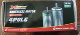 Xteam - Brushless Motor 4 Pole RC CAR Lipo, Waterproof- Model: 28/36 Series