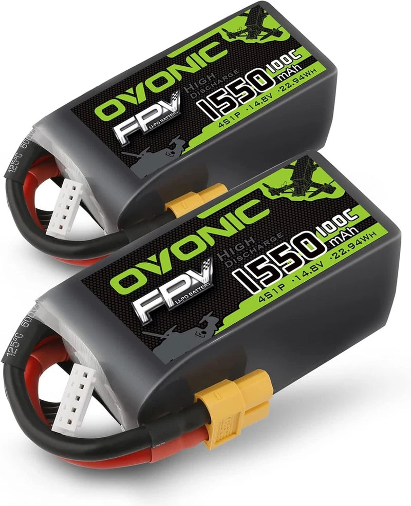 4s Lipo Battery 100C 1550mAh 14.8V Lipo Battery with XT60 Connector for RC FPV Battery
