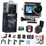 Brave 7 LE 4K30fps Action Camera with 64GB MicroSDXC U3 Memory Card Compact
