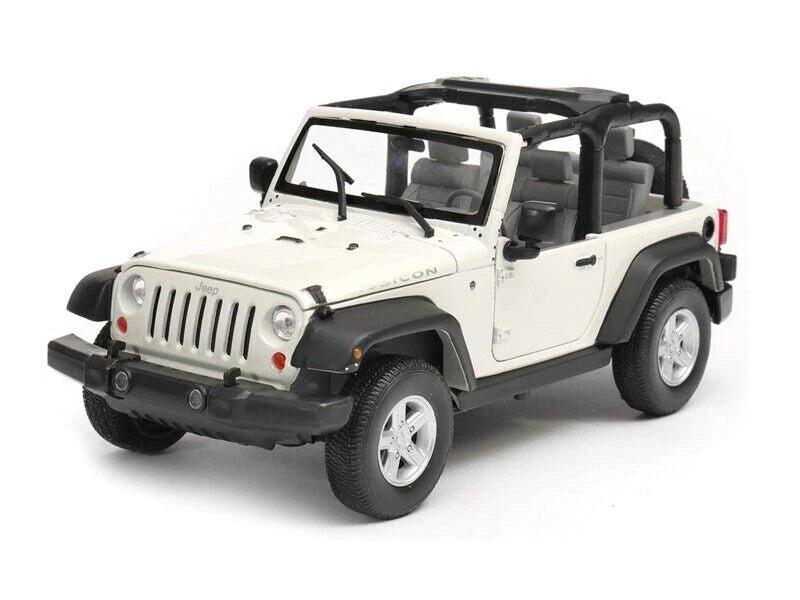 WELLY 2007 JEEP WRANGLER RUBICON CONVERTIBLE 1/24 DIECAST MODEL CAR WHITE 22489