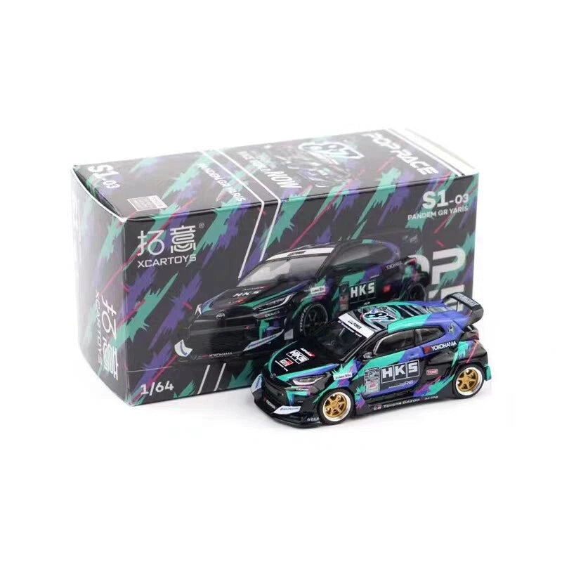 XCarToys  POP RACE 1:64 PANDEM GR YARIS HKS Diecast Model Car