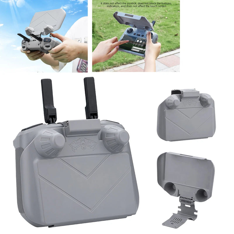 DJI Mini 4 Pro controller sun hood cover, light gray hard shell shade