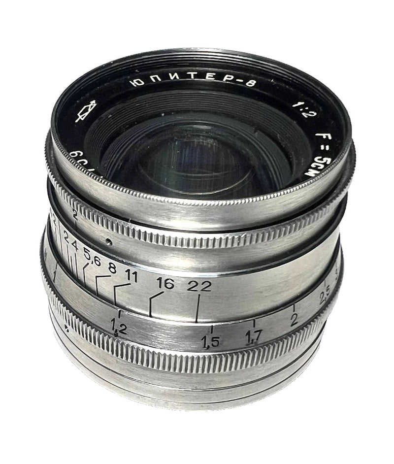 JUPITER-8 50mm f/2 Soviet Vintage Rangefinder Lens M39 LTM Leica Silver Photo