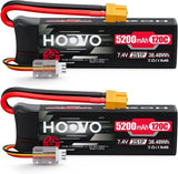 2S Lipo Battery 7.4V 5200mAh 120C RC Battery Pack Softcase with XT60 Plug