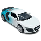 1/36 Audi R8 GT Toy Car Model Diecast Toy Vehicle Doors Open Pull Back White