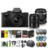 Lumix G100D 4K Mirrorless Camera 12-32mm + G Vario 45-150mm + M.Zuiko ED 30mm