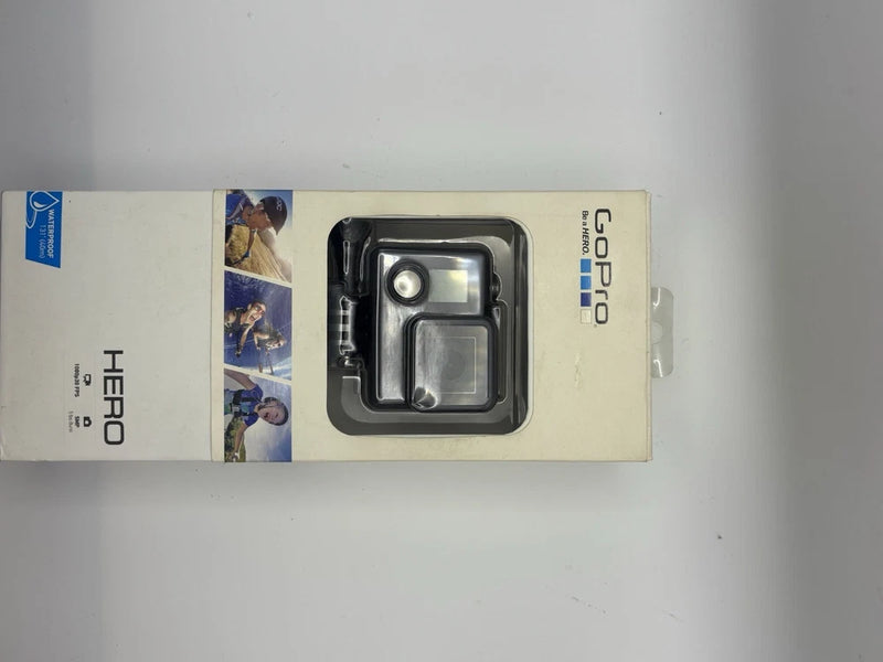 GoPro HERO waterproof action camera in case on retail box