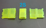 2S JST-XH balance connector plug saver set, lime green plastic housings (3 shown)