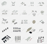 Aluminum Metal Upgraded Parts Silver For 1/24 Losi Micro-B WLtoys 244016 RC car