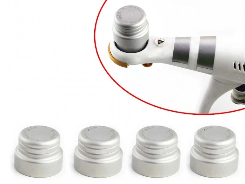 Silver round motor protection covers, set of four, for drone motors