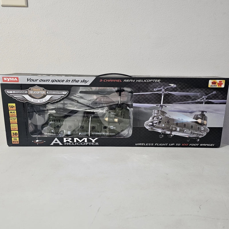 Syma 3-Channel Remote Control S022 Army Chinook Helicopter New