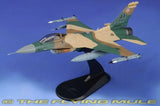 Hobby Master 1:72 F-16C Fighting Falcon model aircraft on black stand, camo green/tan