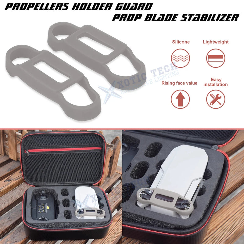2pcs Soft Propeller Transport Protector For DJI Mini Drone Airscrew Fixer Gray