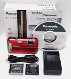 Panasonic Lumix DMC-FT25 Red 16.1 MP Compact Digital Camera Used From Japan
