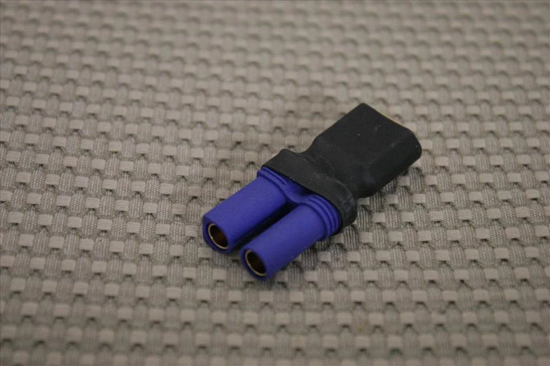 EC5 to XT60 battery adapter with black housing and purple pins