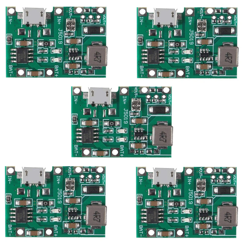 5PCS Adjustable 3.7V Lithium Battery Charger Board DCDC Boost Module Kit