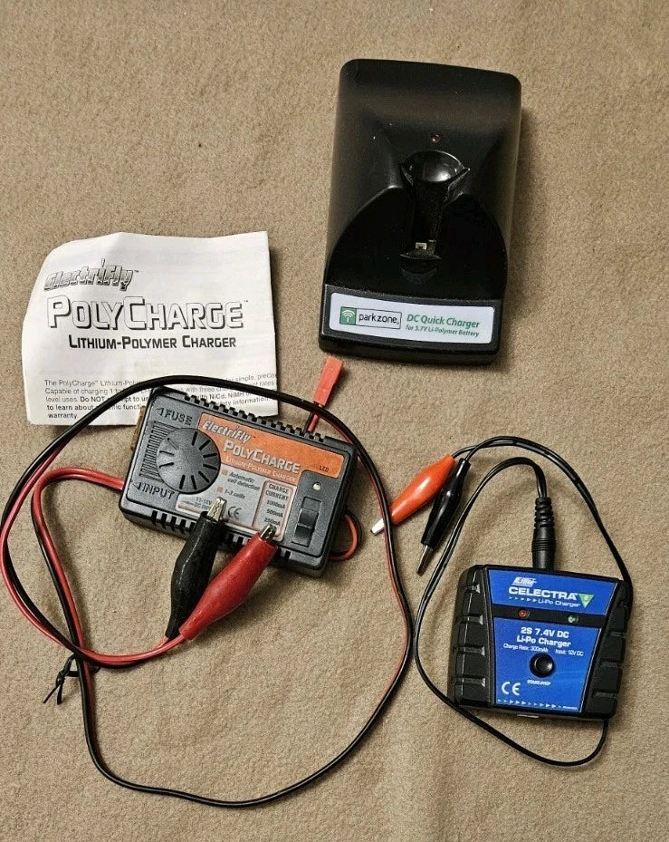 Lot: RC LiPo Battery Charger s; E-Flite Celectra , Parkzone DC Quick, ElectriFly