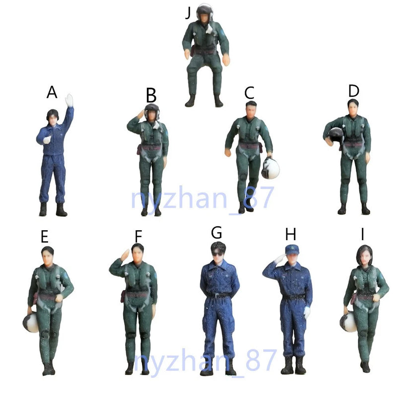 1/64 1/72 Miniature Air Force Pilot Man Girl Diorama Scene Figure Doll For Car