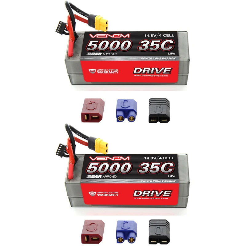 Venom 35C 4S 5000mAh 14.8V Hard Case RC LiPo Battery ROAR with UNI Plug x2 Packs Battery