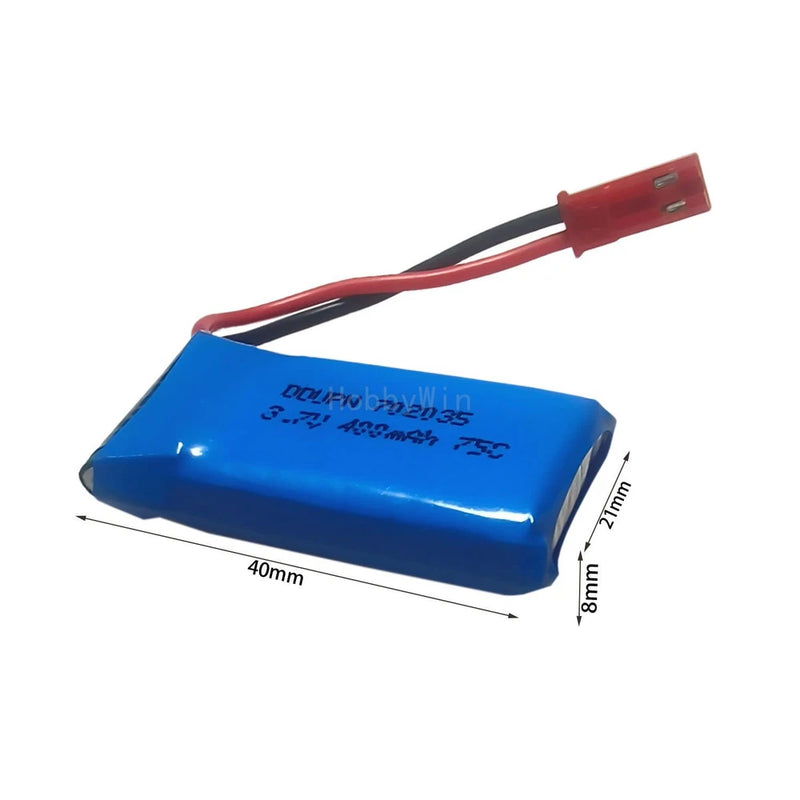 3.7V 1S 400mAh 75C LiPO Battery JST Plug for RC Airplane Heli Quad Copter Drone
