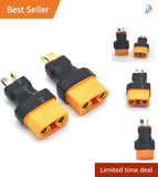 2-Pack T-Plug Deans Male to XT90 Female Connector - No Wires, Lightweight Design Battery